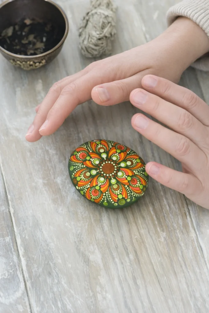 apply reiki to a mandala stone
