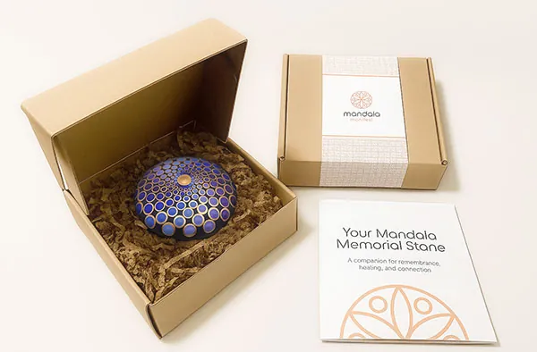 ash memorial stone packaging